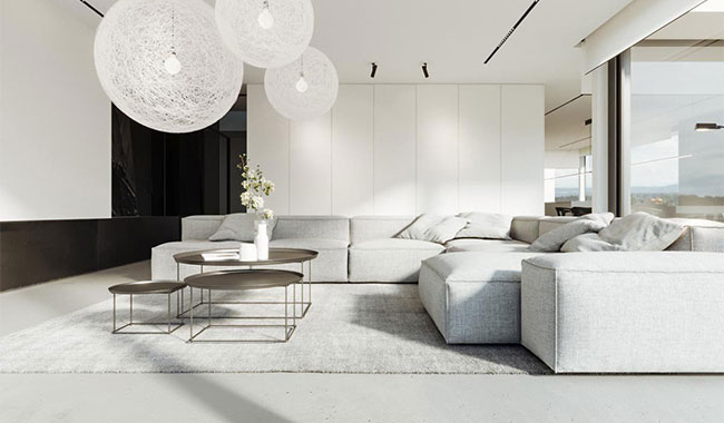 Monochromatic Minimalism Living Room