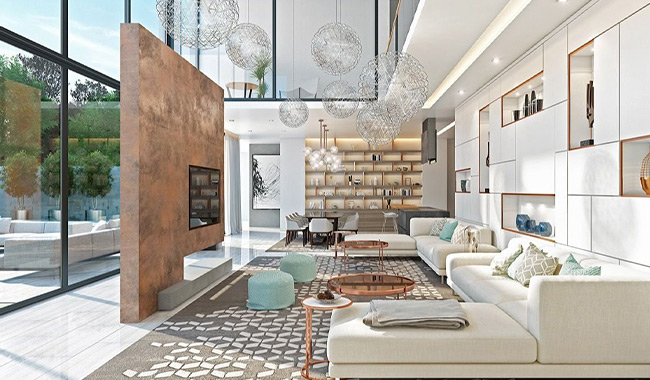 Contemporary Geometric Living Room