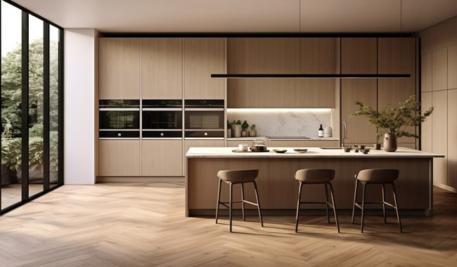 Sleek U-Shaped Kitchen