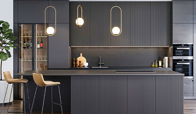 Sleek parallel kitchen design